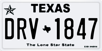 TX license plate DRV1847