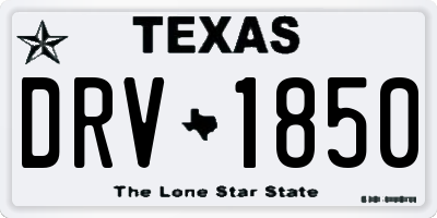 TX license plate DRV1850