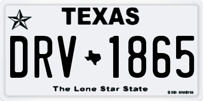 TX license plate DRV1865