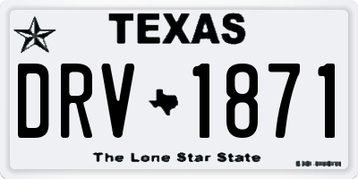 TX license plate DRV1871