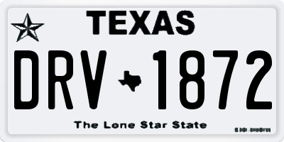 TX license plate DRV1872