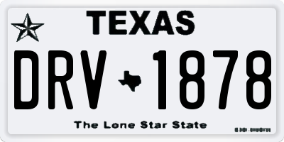 TX license plate DRV1878