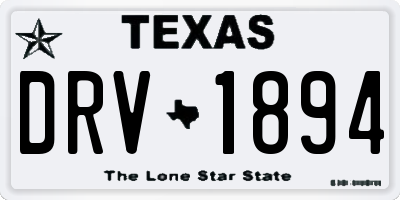 TX license plate DRV1894