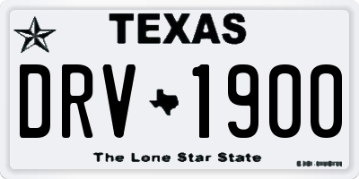 TX license plate DRV1900
