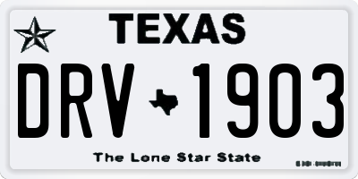 TX license plate DRV1903
