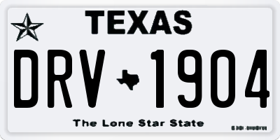 TX license plate DRV1904
