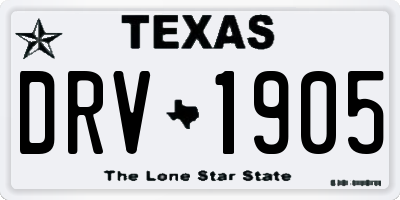 TX license plate DRV1905