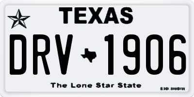 TX license plate DRV1906