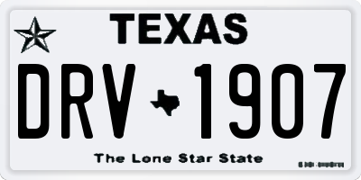 TX license plate DRV1907