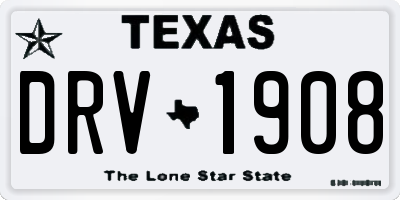 TX license plate DRV1908