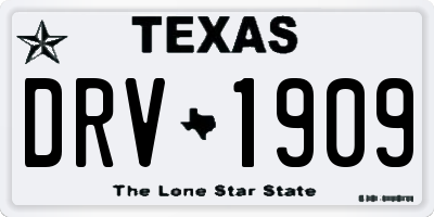 TX license plate DRV1909