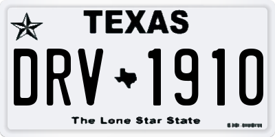 TX license plate DRV1910
