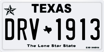 TX license plate DRV1913