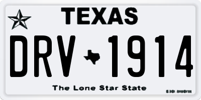 TX license plate DRV1914