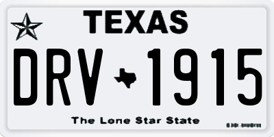 TX license plate DRV1915