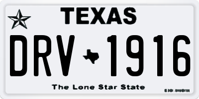 TX license plate DRV1916