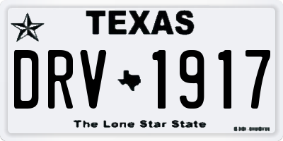 TX license plate DRV1917