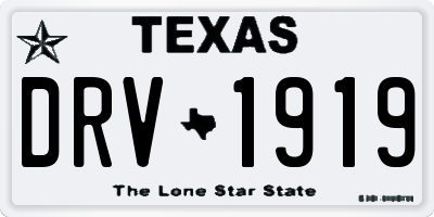 TX license plate DRV1919