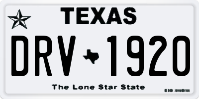 TX license plate DRV1920