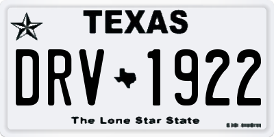 TX license plate DRV1922