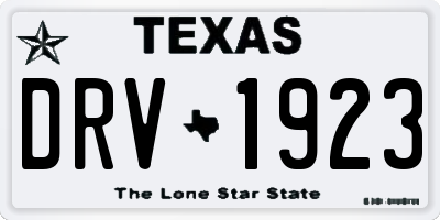 TX license plate DRV1923