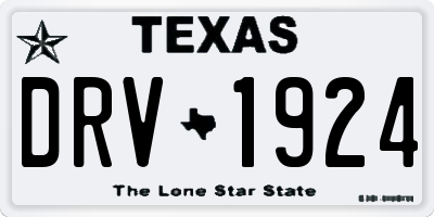 TX license plate DRV1924