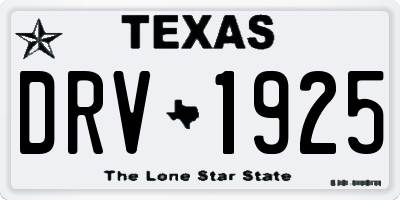 TX license plate DRV1925