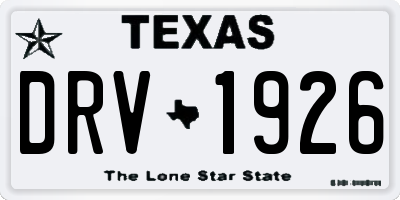 TX license plate DRV1926