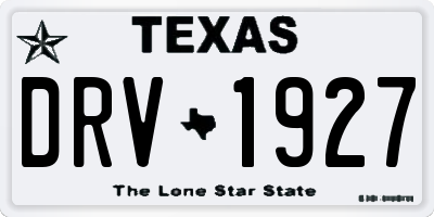 TX license plate DRV1927