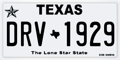 TX license plate DRV1929