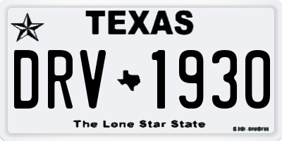 TX license plate DRV1930