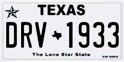 TX license plate DRV1933