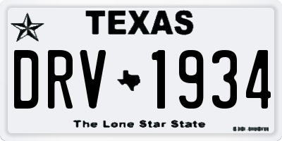 TX license plate DRV1934