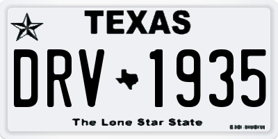 TX license plate DRV1935
