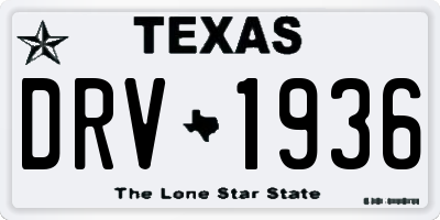 TX license plate DRV1936