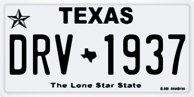 TX license plate DRV1937