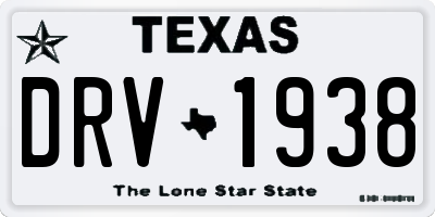 TX license plate DRV1938