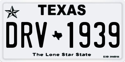 TX license plate DRV1939