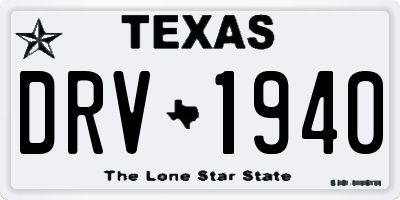 TX license plate DRV1940