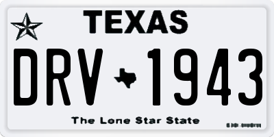 TX license plate DRV1943