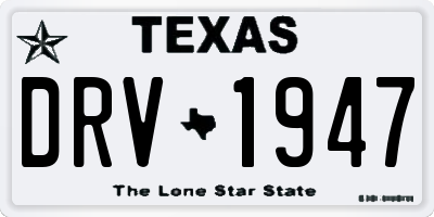 TX license plate DRV1947