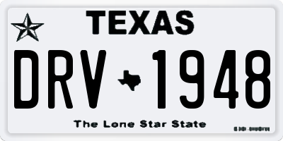 TX license plate DRV1948