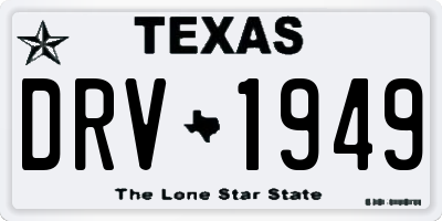 TX license plate DRV1949