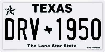 TX license plate DRV1950