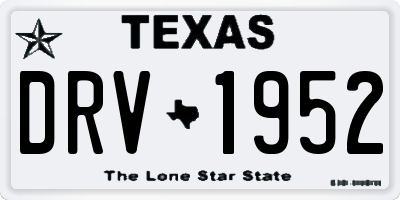 TX license plate DRV1952