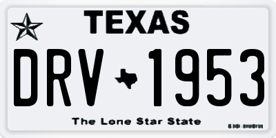 TX license plate DRV1953