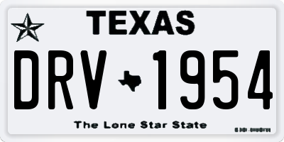 TX license plate DRV1954