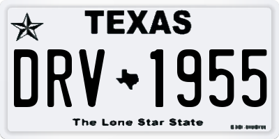 TX license plate DRV1955