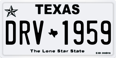 TX license plate DRV1959