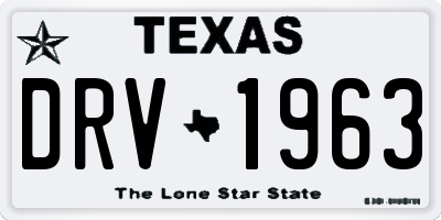 TX license plate DRV1963